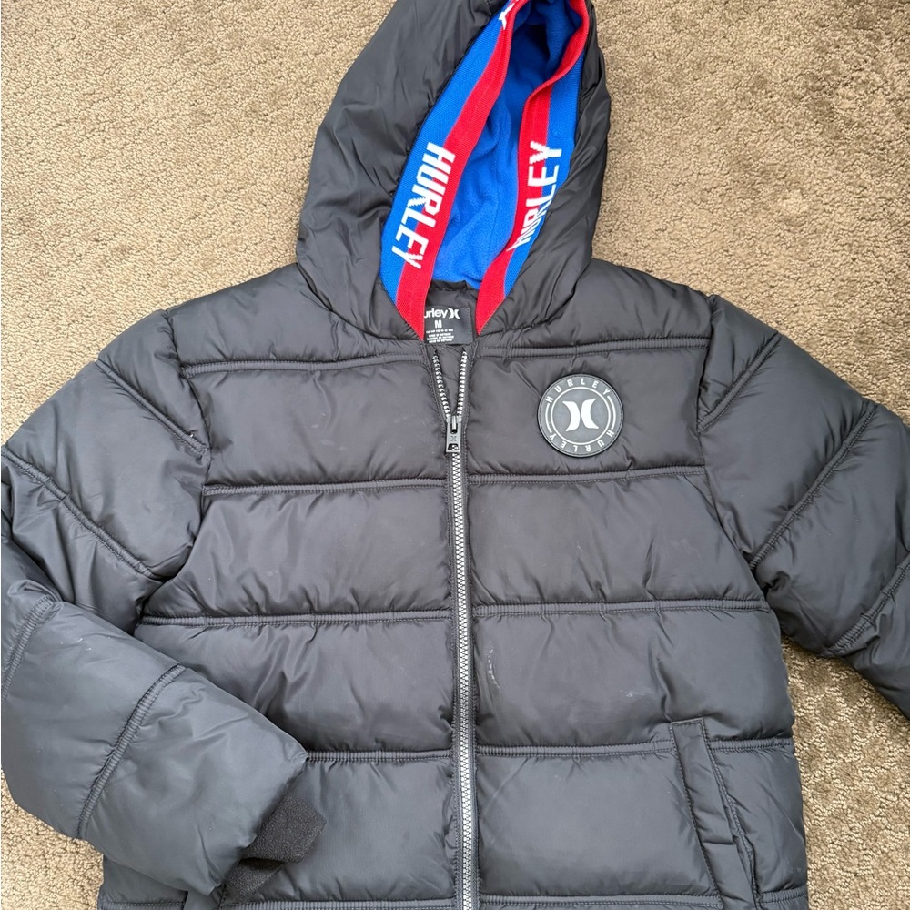 Hurley black puffer winter jacket boys medium 10-12
Snow youth warm coat